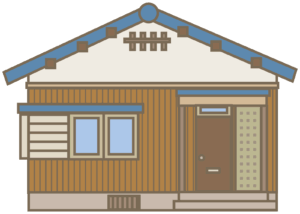 放置された空き家の外観イメージ。木造平屋の住宅が描かれている